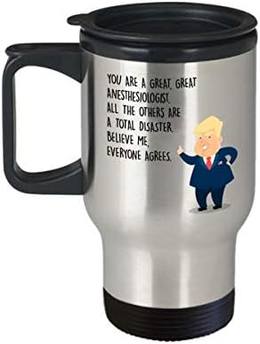 Забавна пътна чаша за анестезиолог - Председател Доналд Тръмп - най-Добрите Персонални подаръци по поръчка за лекари, студенти-медицински сестри - Нови чаши, неръжд?