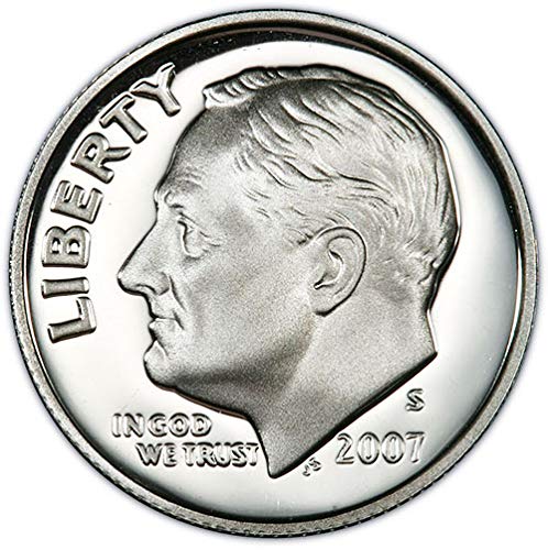 Монетен двор на САЩ, 2007 г., с плакированным покритие Roosevelt Dime Choice Без лечение