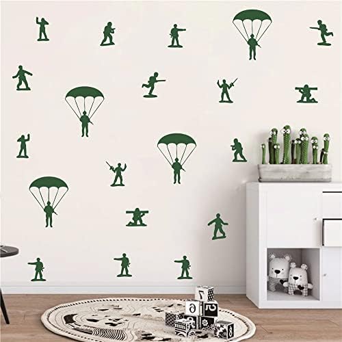 Домашен Интериор на Детска Стая Армейските Войниците-Парашутисти си САМ Стенен Декор Етикети с Парашут Стикер на Стената