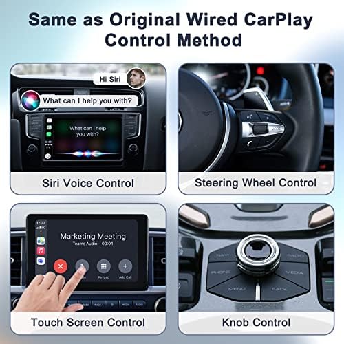 Безжичен адаптер CarPlay за iPhone, Безжичен ключ CarPlay Щепсела и да Играе 5 Ghz Wi-Fi Автоматична връзка Без забавяне Онлайн Ъпгрейд за OEM-жични автомобили CarPlay След 2015 г.