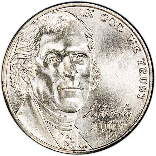 2009, P & D Сатинировка Jefferson Nickel Choice Необращенный Монетен двор на САЩ, Комплект от 2 монети
