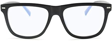 Очила за четене в черна солидна рамка със синьо осветление за мъже, за да изглежда модерно, с високо зрение - Големи и силни очила за четене за мъже - Удобни за всяка ф