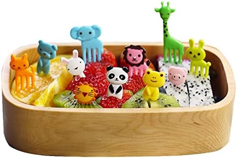 Leefasy 10 клечки за зъби за плодове или Сладки Малки Вилочек за Хранене за деца Bento Box Decor Страна на БПА, A