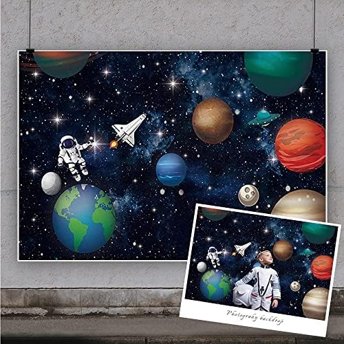 Yeele 10x8ft Вселенски Фон Тъмно Синьо Космически Астронавт earth Научно-Фантастичен Фон За Снимки момче Украса за Парти