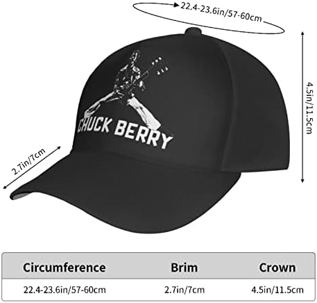 WOMBEL Китарист Чък Бери Музикална бейзболна шапка Дамски Мъжки Регулируем Размер на Бягаща Шапка Черен