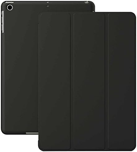 KHOMO - Калъф за iPad 2 от 3-ти и 4-ти поколения - двойна серия - ултра Тънък черен калъф с гумирано заден панел и функция