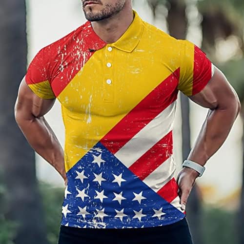 Мъжка риза поло с Флага Гръндж САЩ и Германия, Обикновени Тениски с Къс Ръкав, Ежедневни Блузи С Чертеж