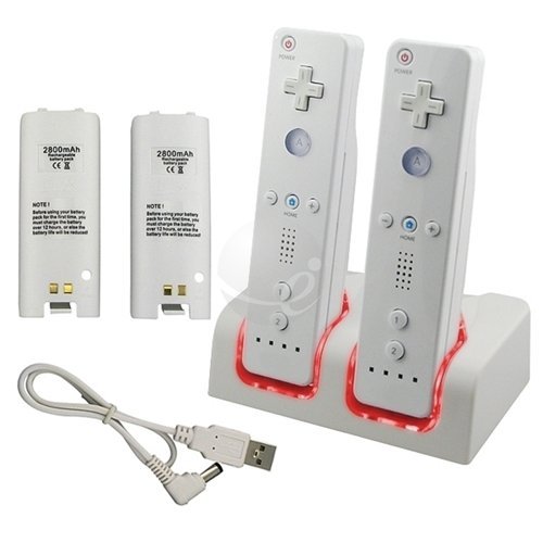 Двойно зарядно устройство Zettaguard - Бяла - Nintendo Wii