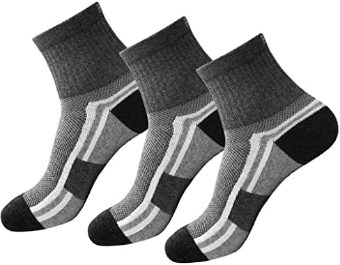 SSLFQND 3 Чифта мъжки Памучни чорапи, Колоездене, Спортни Чорапи, Летни Чорапи за бягане, Мъжки Дишащи Мъжки чорапи (Цвят: