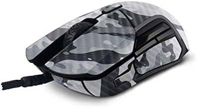 Калъф MightySkins от въглеродни влакна, който е съвместим с игри на мишката SteelSeries Съперник 5 - Сив камуфлаж | Защитно, трайно текстурированное покритие от въглеродни влак