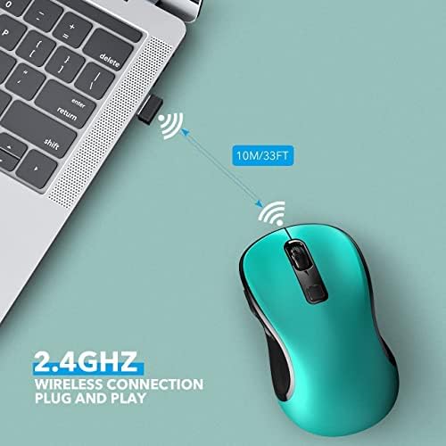 Безжична Мишка Choiana, Безжична Мишка с 2.4 G USB, Безжична Мишка с 3 Регулируеми DPI, 6 Бутона, Ергономична Преносими
