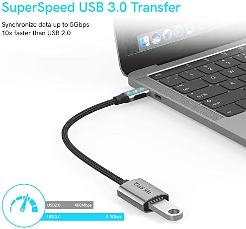Адаптер Tek Styz USB-C USB 3.0 е обратно Съвместим с датчиците Nokia 7.3 OTG Type-C/PD за мъже и USB 3.0 за жени. (5