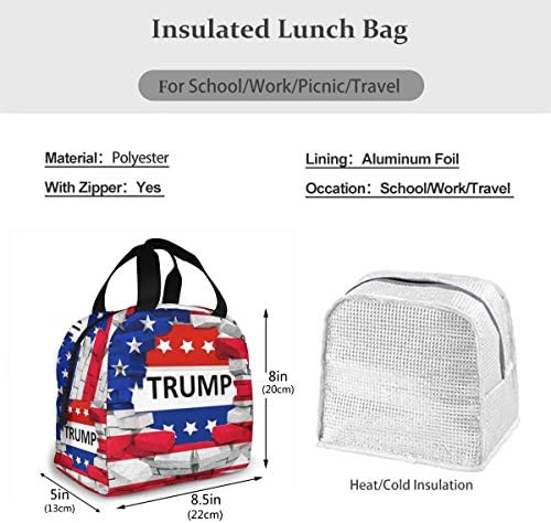 ZJBLHEQ Американски Флаг на САЩ Тръмп Изолирано Чанта За Обяд Преносими Термални Охладител на Скоростната Множество Чанта