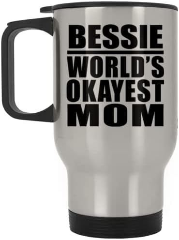 Дизайнсифи Беси Най-Добрата Майка в света, Сребърен Пътна Чаша 14 грама, на Изолиран Чаша от Неръждаема Стомана, Подаръци