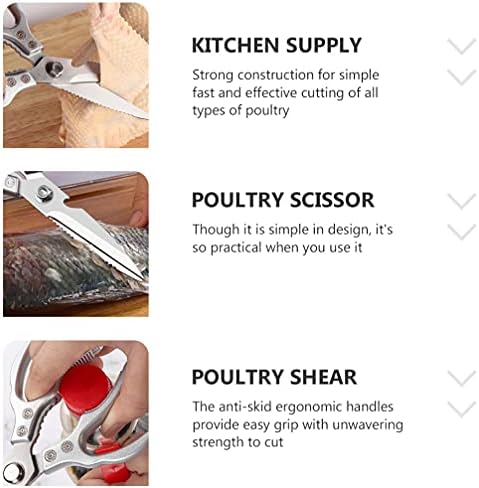 Ножици Hemoton Ножица за Птици от Неръждаема Стомана Кухненски Тежки Месни Подвижни Готвач за Приготвяне на Пиле с Костите