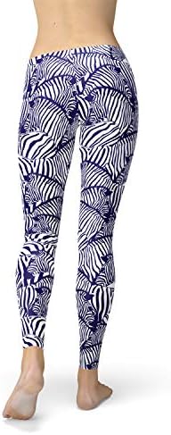 Satori_Stylez Гамаши в Ивицата цвят Зебра за жени, Спортни Панталони с висока талия и Раиран Модел