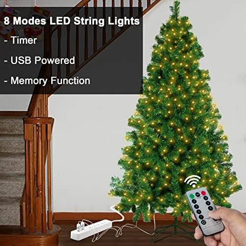 6-Подножието на Изкуствена Коледна елха със светлини със собствените си ръце, USB захранването и дистанционен таймер