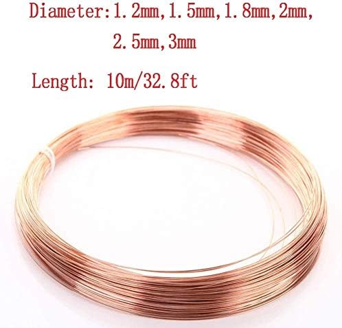 YUESFZ 99,9% Чиста Медна жица 10 м./32,8 ft T2 Гол Cu Метални Мъниста Плътна линия на Месинг тел (Размер: Диаметър 2,5