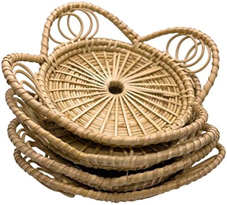 Solphina Влакчета ръчно изработени от естествен бамбук и ратан - Държачи за топли и студени напитки - Реколта ретро-бохо