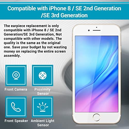 за iPhone 8 Подмяна на ушния говорител за iPhone SE 2020 със 7-мегапикселова предна камера, Модул за слушалки за iPhone