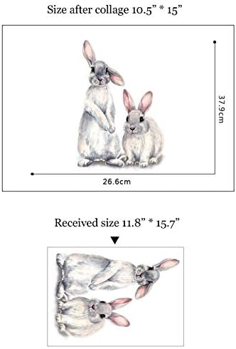 Amoda Карикатура Прекрасен Сладък Два Заека Зайците са Животни 3D Винилови Стикери за Стена Водоустойчив Подвижни Фрески