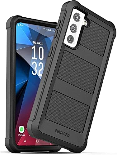 Калъф Falcon в корпуса, Предназначен за Samsung Galaxy S21 FE, колан, Защитен Калъф за мобилен телефон, по цялото тяло с кобур (черен)