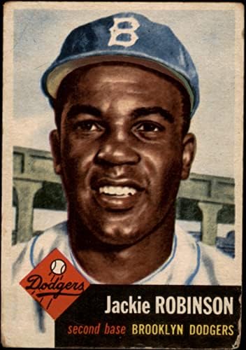 1953 Topps 1 Джаки Робинсън Бруклин Доджърс (Бейзбол карта) ЧЕСТНО Доджърс