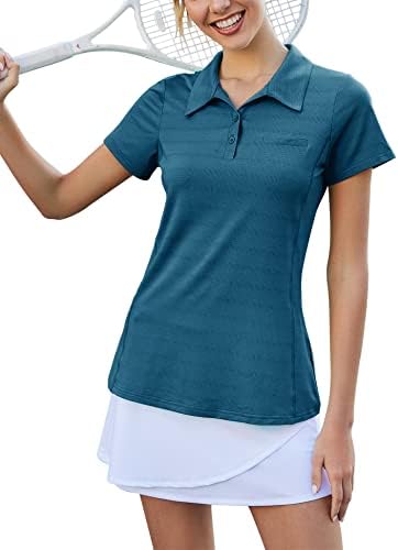 Дамска тениска-Поло Loovoo за голф, Влагоотводящая Риза с къс ръкав, бързо съхнещи Летни Спортни Блузи с 2 Копчета