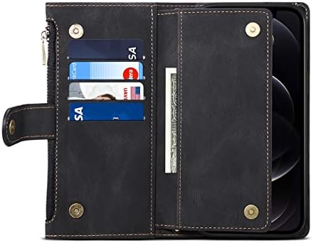 Чанта-портфейл с панти капак за мобилен телефон, Съвместим с iPhone 11 Pro Max 6,5 инча, Калъф с цип със слот за притежателя