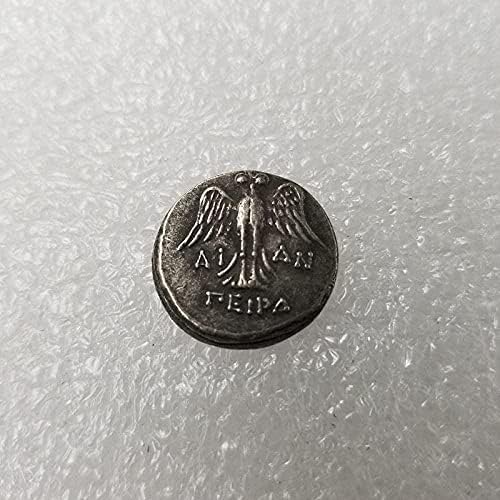 Антични Гръцка Монета Ръчна изработка, покрит с Мед, Занемарено Сребърен Долар, Кръгла Сребърна Монета 43