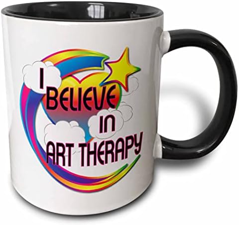 Керамична Чаша 3dRose mug_166234_1 I Believe In Art Therapy Сладко Believer Design, 11 грама