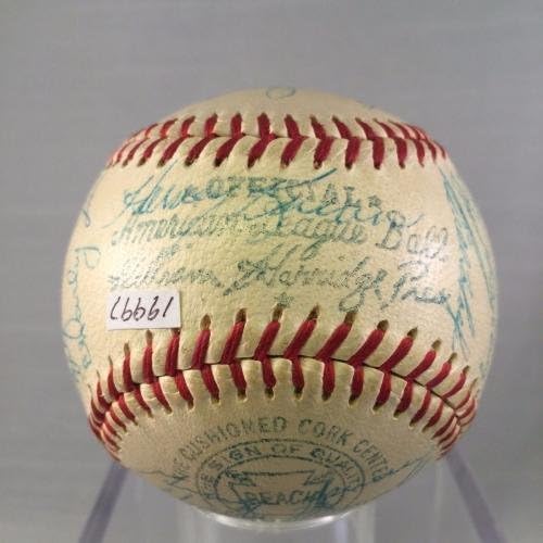Страхотна Бейзбол екип на Детройт Тайгърс 1958 г., С Автограф от Ела Калина PSA DNA - Бейзболни топки с Автографи