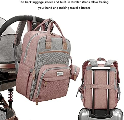 Раница за памперси MOMIGO Baby - Голям Водоустойчива чанта за пелени с ремъци за колички и калъф за зърната, Унисекс,