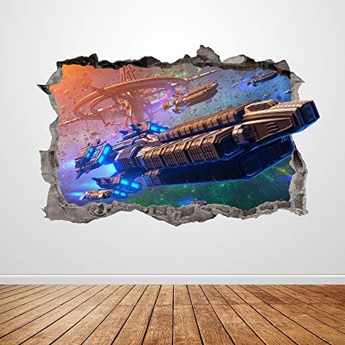 Самобитността на Стикер На стената е Разделена 3D Графичен Космически кораб Стикер На стената Художествена Живопис Плакат