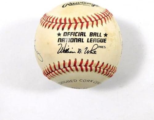 500 Начало-Ранов, подписана от клуба ONL Baseball Mantle Мейс Aaron + 11 Auto JSA - Бейзболни топки с автографи
