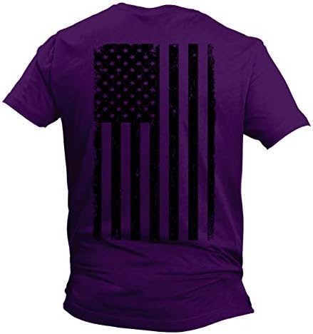 Изтъркан Черен флаг на САЩ - Мъжки t-shirt Съединените Щати