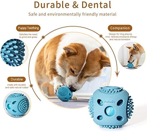 PETSLA Durable Скуики Dog Топки за малки до Средни кучета и Кученца - Гумени Топки за умерен дъвчене Play за Изтегляне