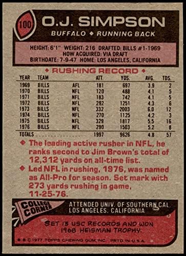 1977 Topps 100 Оа Дж. Симпсън Бъфало Биллс (Футболна карта) VG/EX Bills