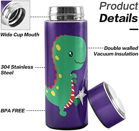 Glaphy, Спортна бутилка за вода с Приятен Динозавром, 12 унции, не съдържа BPA, Неръждаема Стомана, Изолиран Бутилка