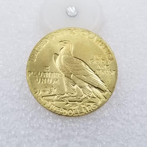 Kocreat Копие на Златната Монета с Главата на Индийския Орел 1916-Те Години и Пет Долара-Копие на Сувенирни Монети на