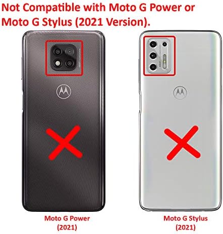 CELZEN - за Motorola Moto G Stylus XT2043, Moto G Power XT2041 (версия 2020 г.) - Чанта-портфейл от плат деним с панти