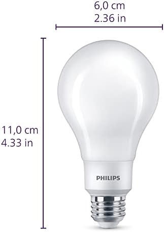 PHILIPS Led матова лампа A19 с бял циферблат без трептене, топло или студено бяла светлина, с регулируема яркост, технология