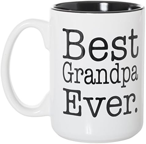 Най-добрият дядо с баба си - 15 грама Двустранен Кафеена чаша за чай (Дядо с черна инкрустация)