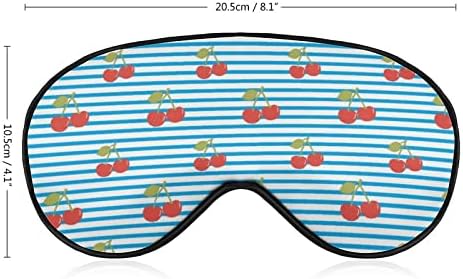 Череша Модел със Сини ивици Маска за очите Превръзка от неопрен за Сън с Регулируема Каишка Блокира Леки Блиндеры за