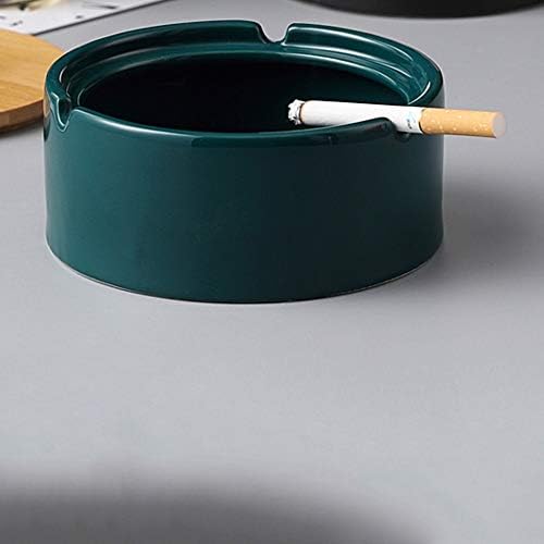 Керамичен Пепелник QUESHENG с капак, Преносима Кръгла Бездымная Пепелник, Използвани за украса на хотела на открито