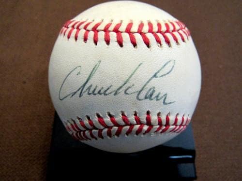 Чък Кар 1993 Лидер е Открадната база Florida Марлини Подписа Автограф на Бейзболен клуб Jsa - Бейзболни топки с автографи