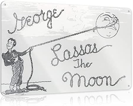 Метална лидице Табела на Джордж Лассос Луната 8 x 12 Е Забележителен Жизнен Отпечатък