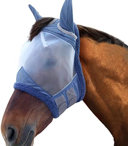 Маска Harrison Howard CareMaster Horse Fly С UV защита от фина мрежа с добавянето на козина, Мека на допир на кожата