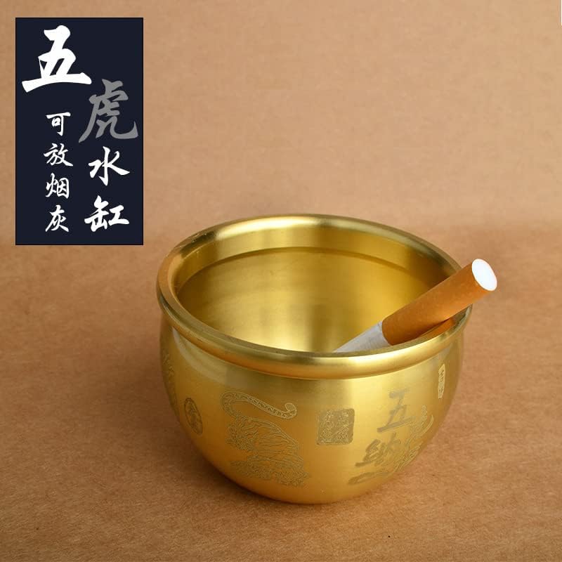 xiexuelian месинг цилиндър украса малко месинг цилиндър цилиндър цилиндър Байфу чай помощ пепелник от рога на изобилието,