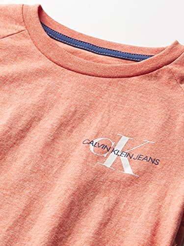 Тениска с кръгло деколте и логото на Calvin Klein Boys с Разрезной Монограм с Къс ръкав и кръгло деколте